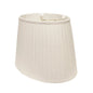 White Linen Pleated Oval Lamp Shade