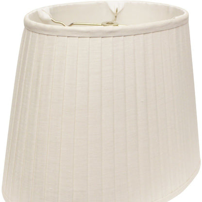 White Linen Pleated Oval Lamp Shade