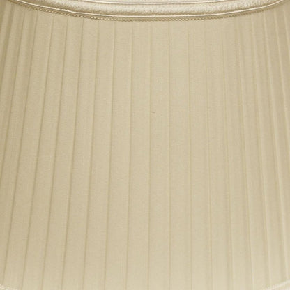 Ivory Shantung Silk Pleated Oval Lamp Shade