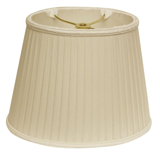 Ivory Shantung Silk Pleated Oval Lamp Shade