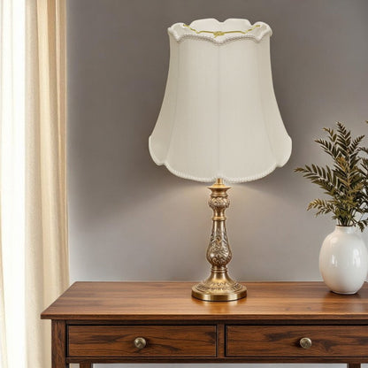 White Monay Shantung Silk Empire Lamp Shade