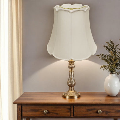 White Monay Shantung Silk Empire Lamp Shade