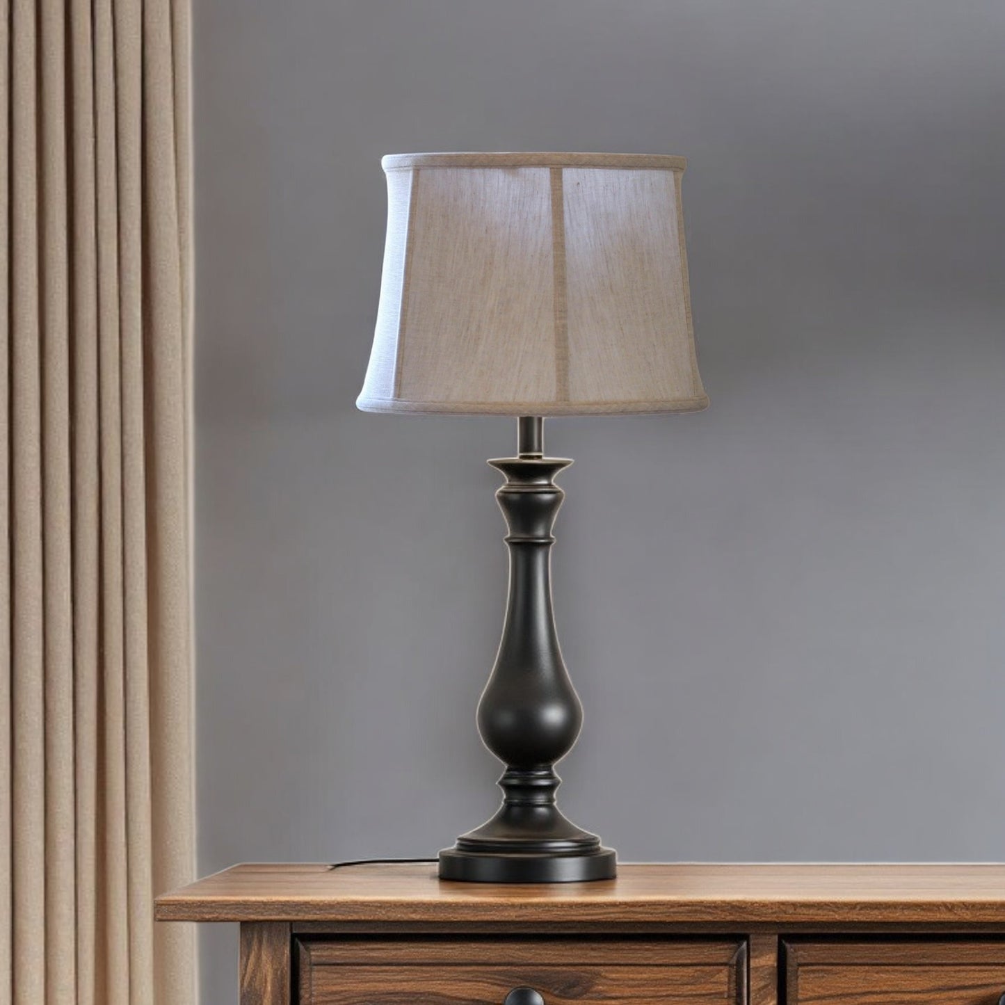 13" Cream Throwback Drum Linen Lampshade
