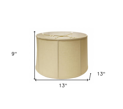 13" Pale Brown Throwback Drum Linen Lampshade