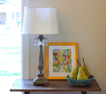 White Linen Drum Lamp Shade