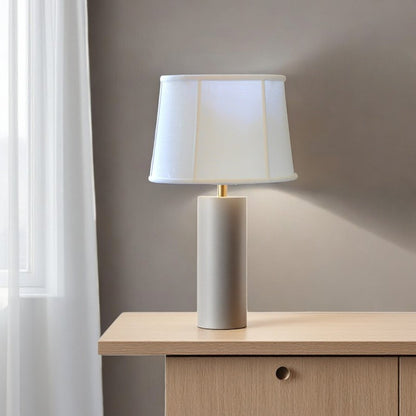 White Linen Drum Lamp Shade