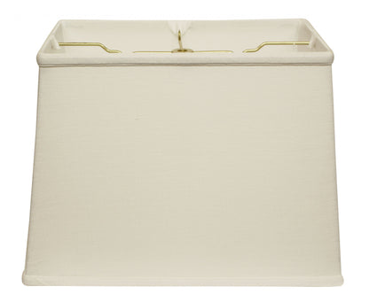 16" White Throwback Rectangle Linen Lampshade