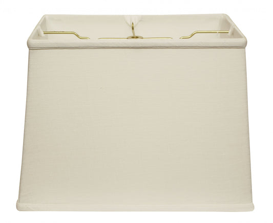 16" White Throwback Rectangle Linen Lampshade