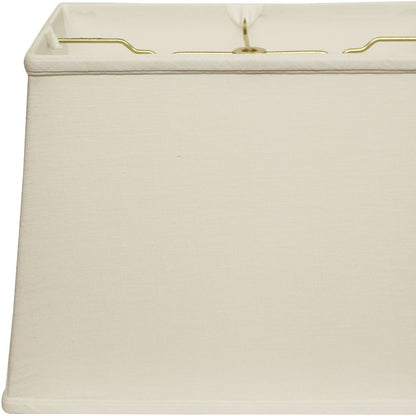 16" White Throwback Rectangle Linen Lampshade