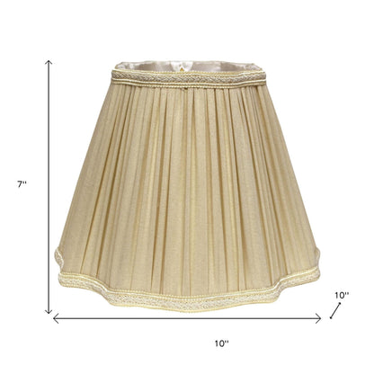 10" Pearl Grey Slanted Fancy Square Shantung Lampshade
