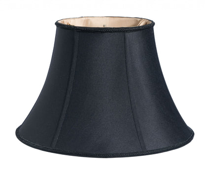 16" Black Slanted Bell Shantung Lampshade