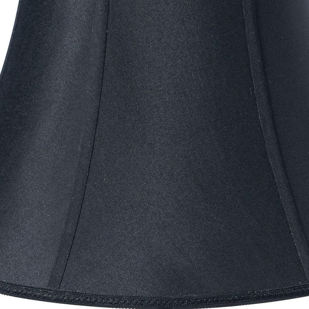 16" Black Slanted Bell Shantung Lampshade