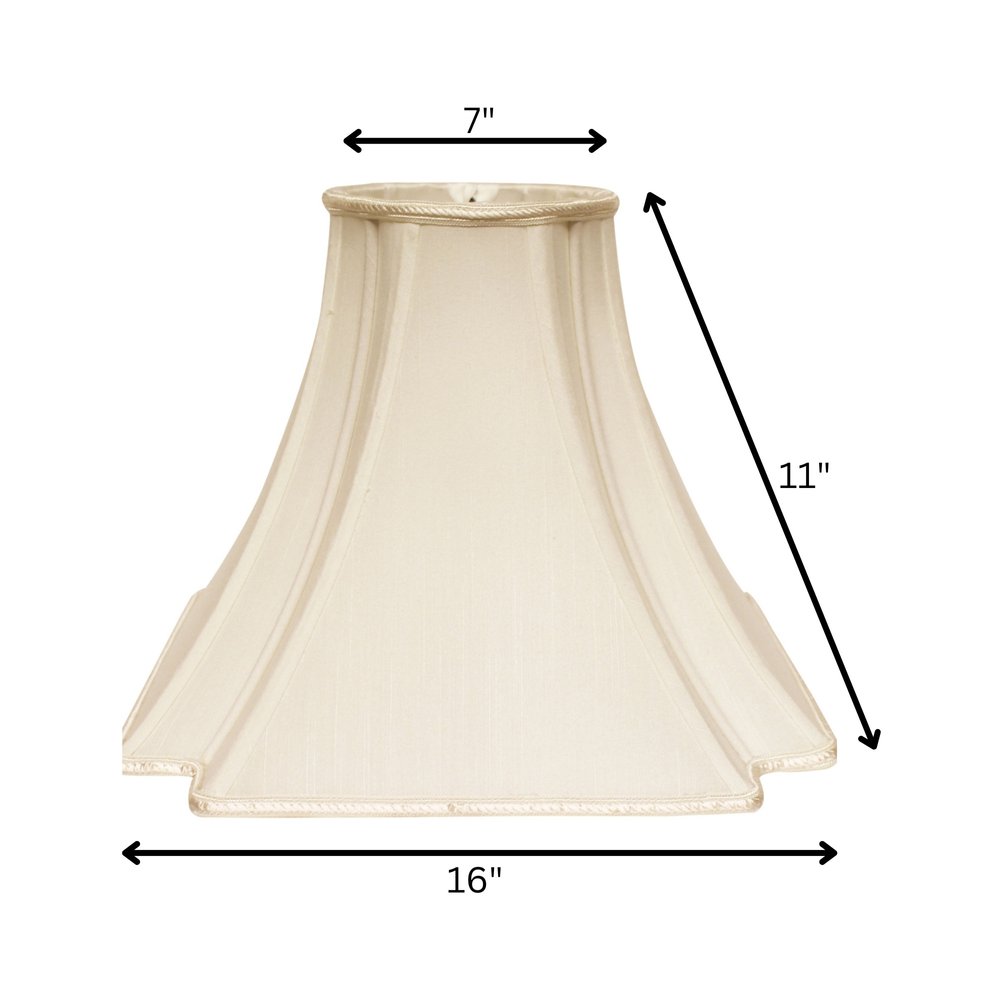 Ivory Shantung Silk Square Lamp Shade