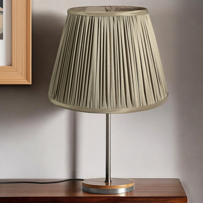 Ash Gray Taffeta Pleated Empire Lamp Shade