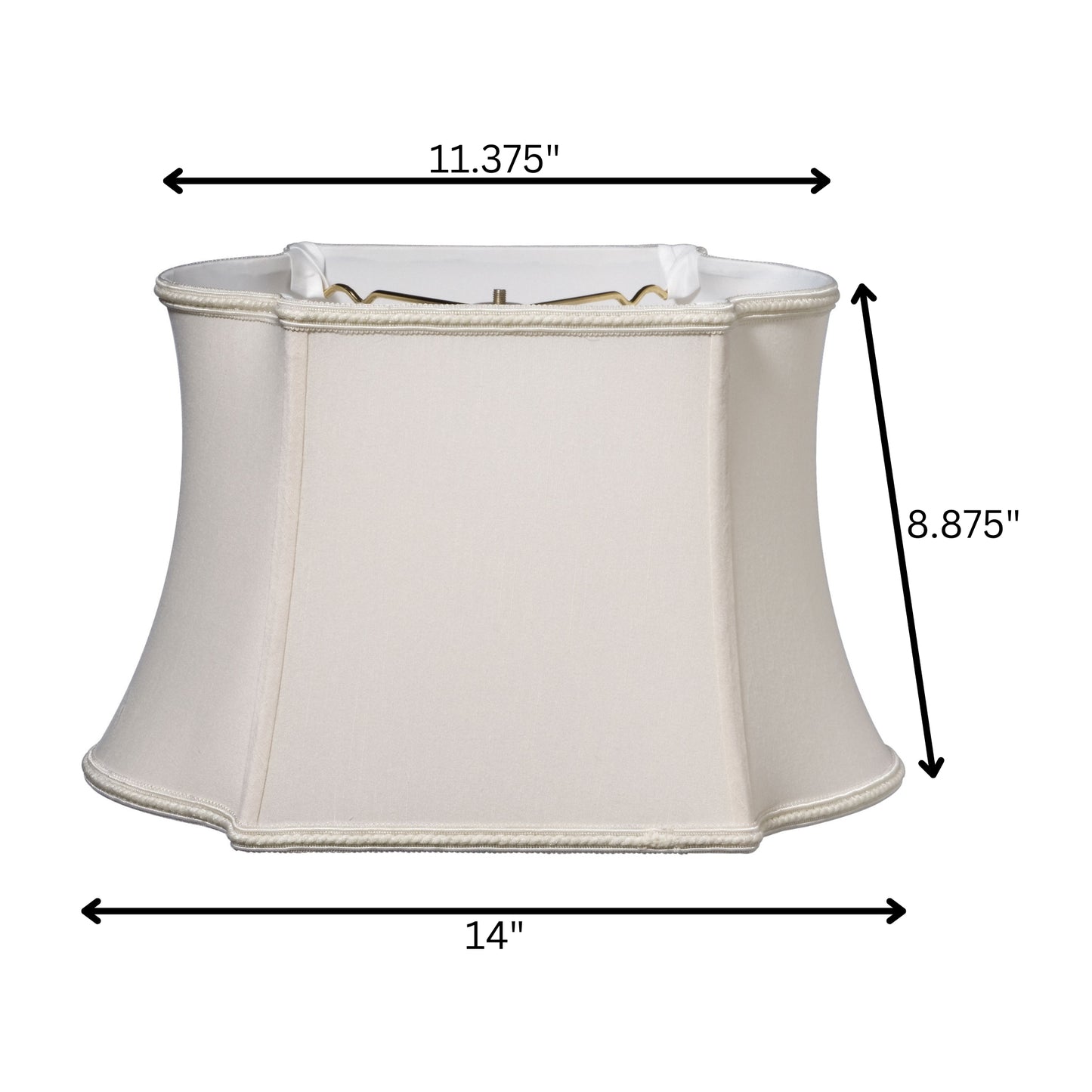 14" Cream Premium Oblong Shantung Lampshade