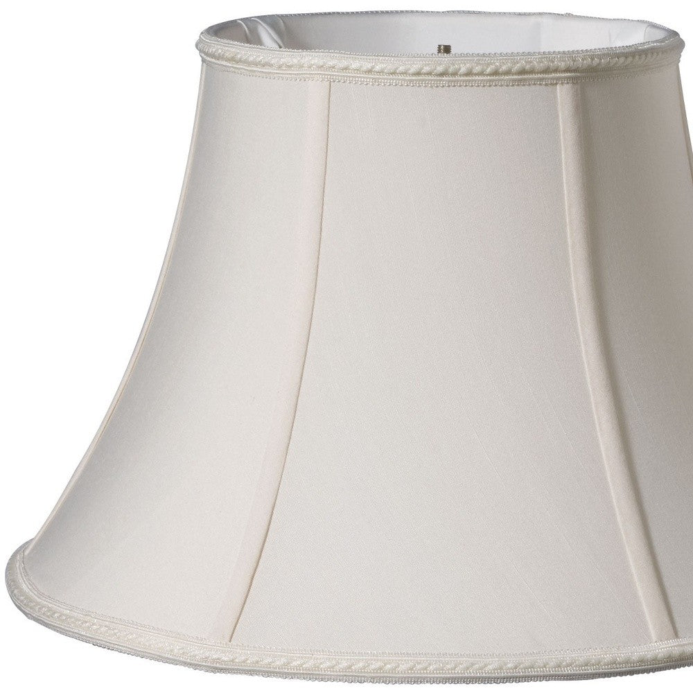 12" Cream Slanted Oval  Shantung Lampshade