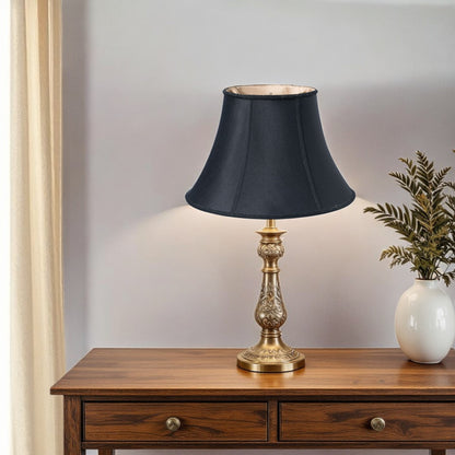 14" Black with Bronze Lining Slanted Oval Shantung Lampshade