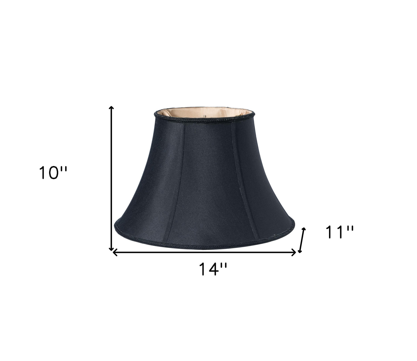 14" Black with Bronze Lining Slanted Oval Shantung Lampshade