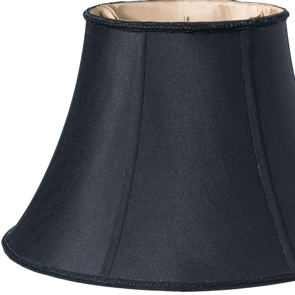 16" Black with Bronze Lining Slanted Oval Shantung Lampshade