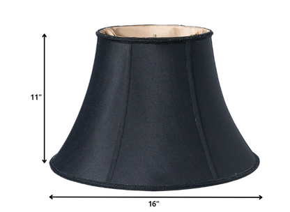 16" Black with Bronze Lining Slanted Oval Shantung Lampshade