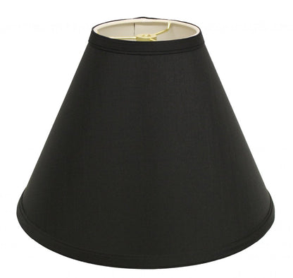Black Shantung Silk Cone Lamp Shade