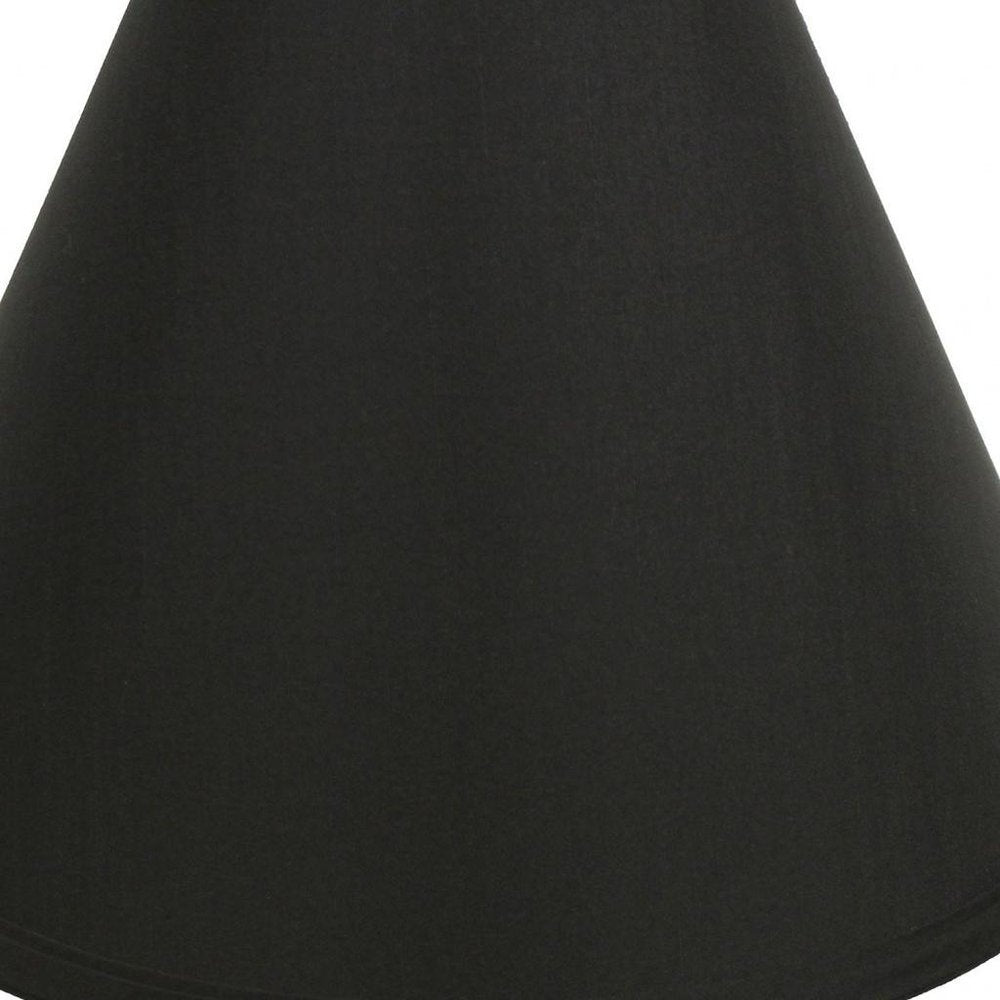Black Shantung Silk Cone Lamp Shade
