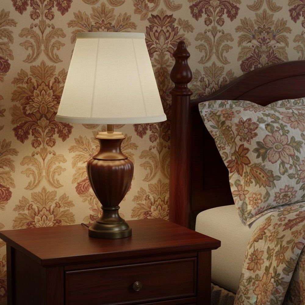 White Linen Empire Lamp Shade