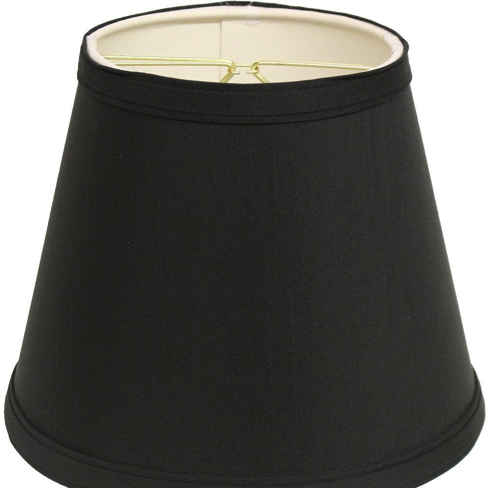 Black Shantung Silk Empire Lamp Shade