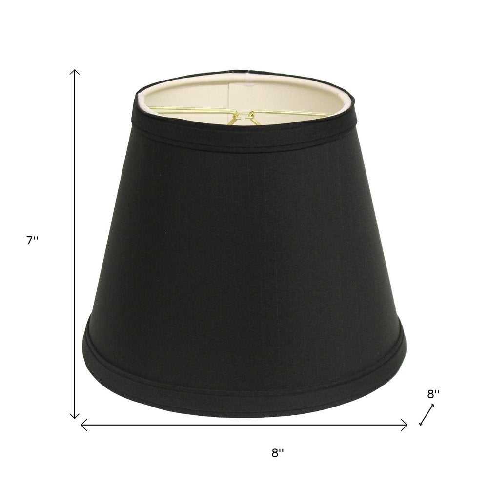 Black Shantung Silk Empire Lamp Shade