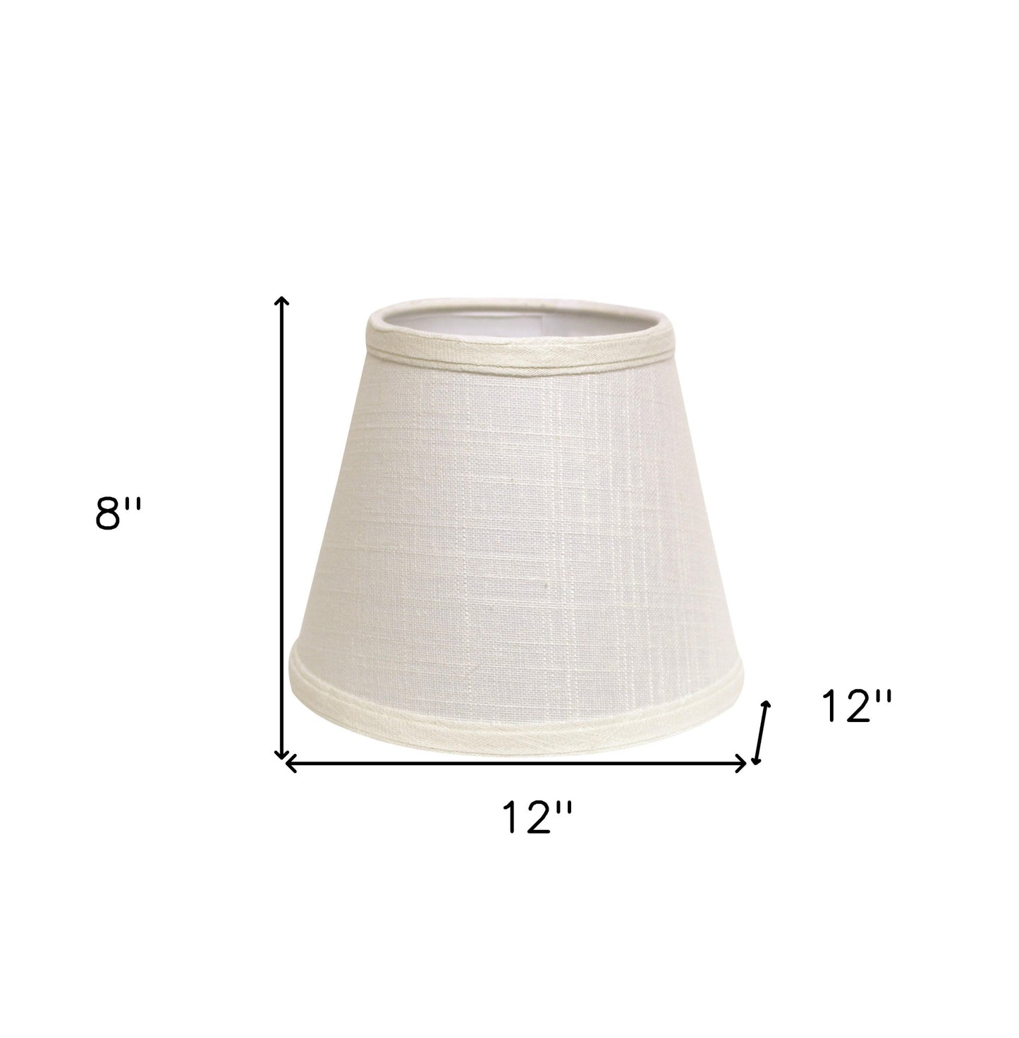 12" Off White Empire Hardback Slanted Linen Lampshade WF