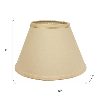 12" Parchment Beige Empire Hardback Slanted Linen Lampshade WF