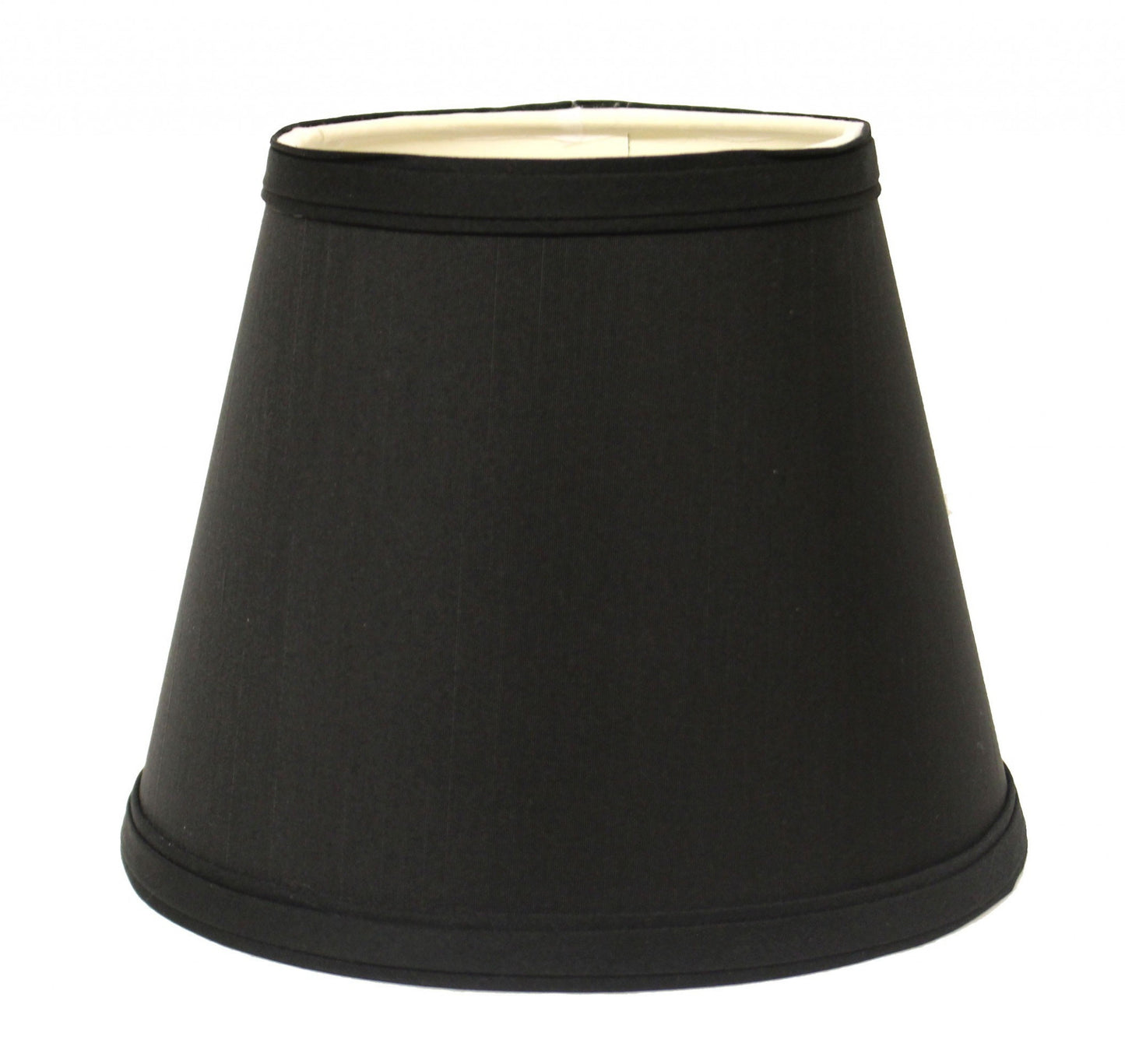 12" Black with White Hardback Empire Slanted Slanted Shantung Lampshade