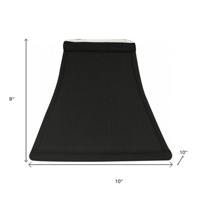 10" Black with White Lining Square Bell Shantung Lampshade