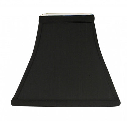 10" Black with White Lining Square Bell Shantung Lampshade