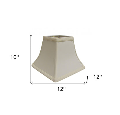 12" Ivory Square Bell No Slub Lampshade