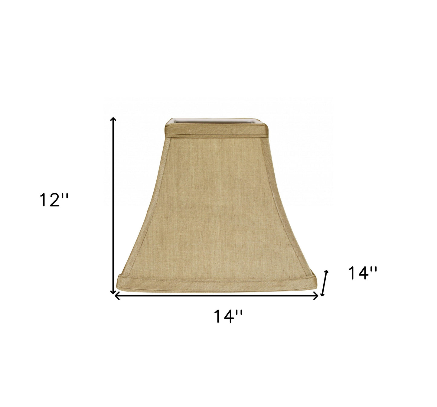 14" Pale Brown Square Bell No Slub Lampshade
