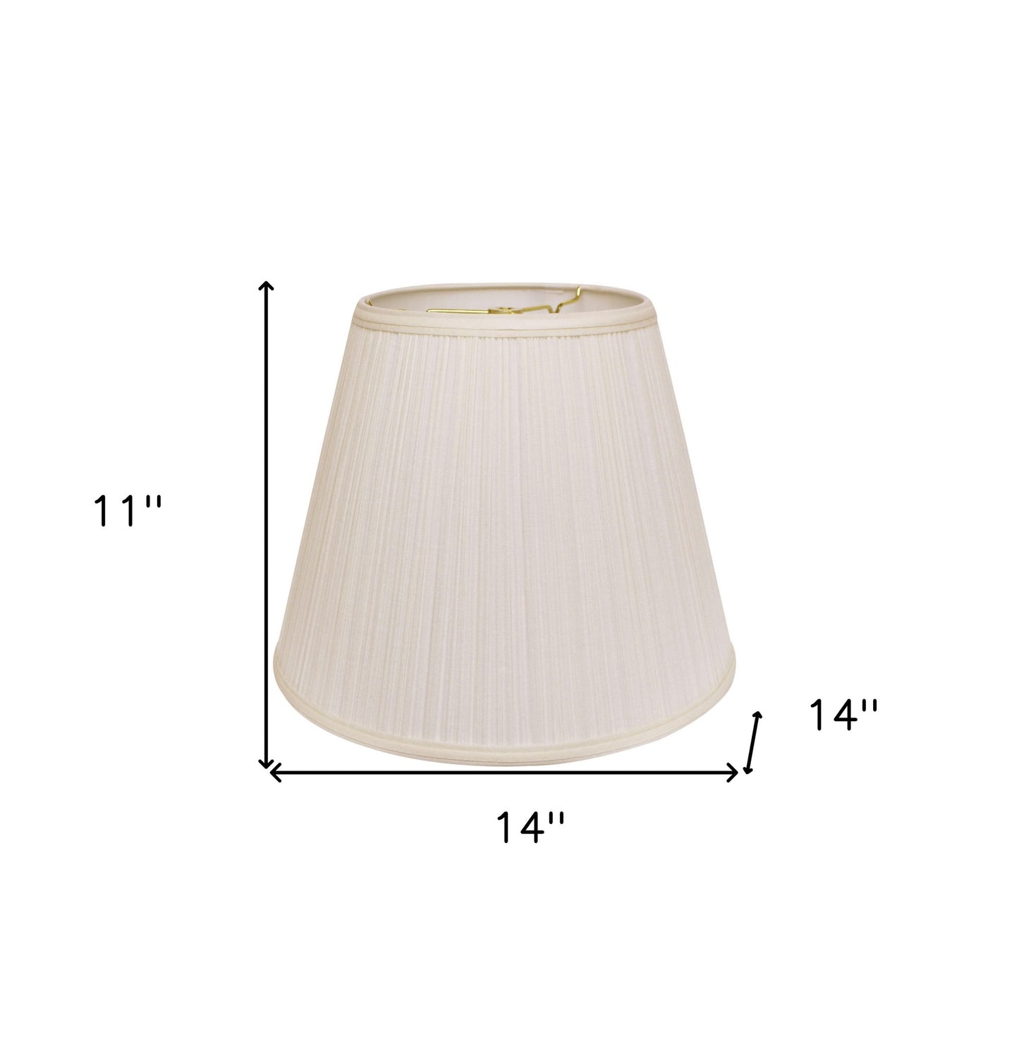 14" White Empire Deep Slanted Broadcloth Lampshade