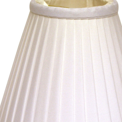 4" White Set of 6 Slanted Pleat Chandelier Silk Lampshades