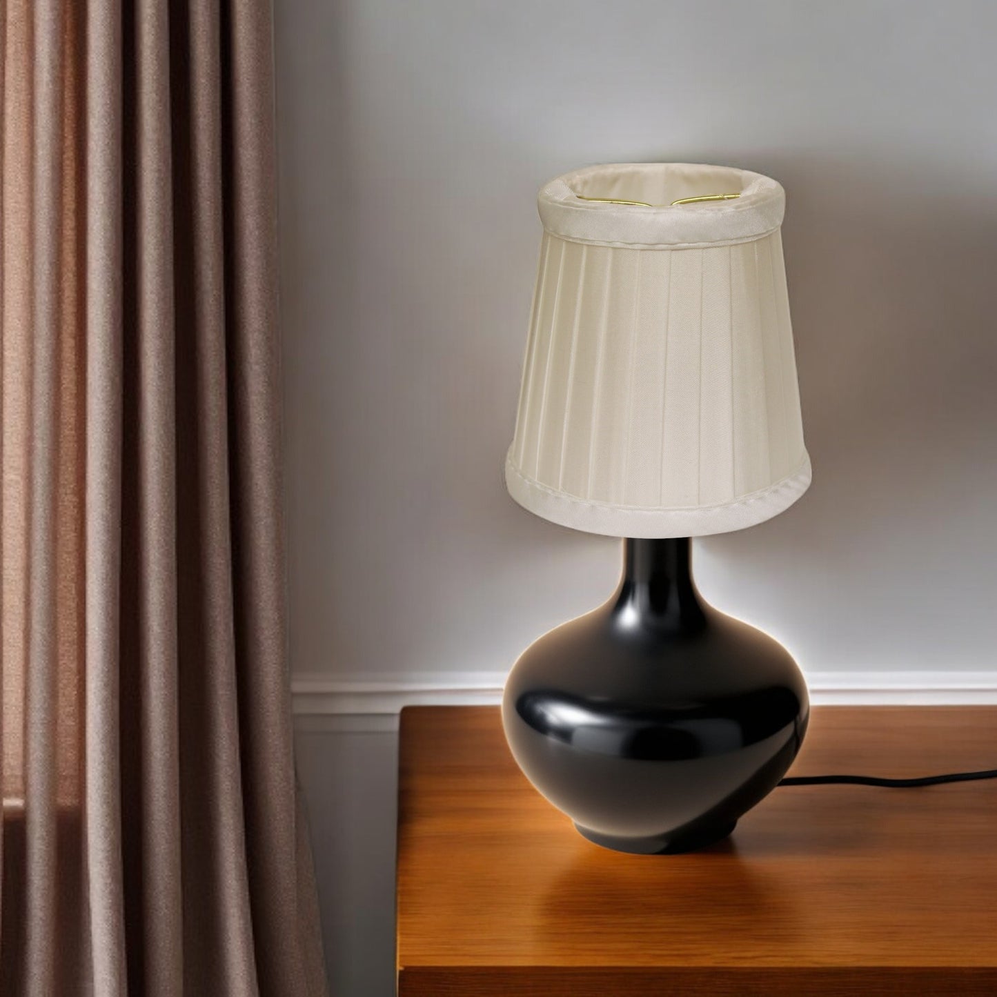 6" Slate Grey Set of 6 Slanted Pleat Chandelier Silk Lampshades