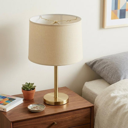 Beige Linen Drum Lamp Shade