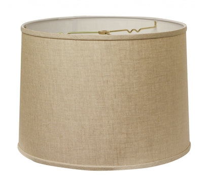 13" White Throwback Drum Linen Lampshade