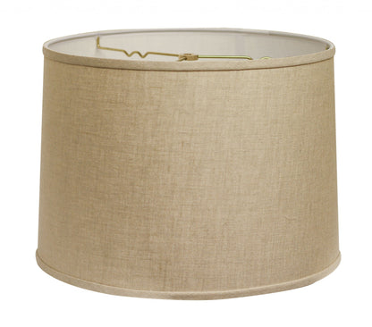 13" White Throwback Drum Linen Lampshade