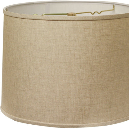 13" White Throwback Drum Linen Lampshade