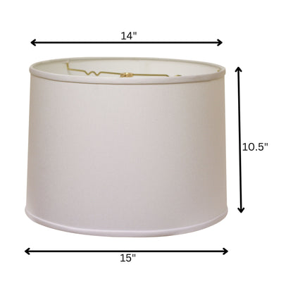 15" White Throwback Drum No Slub Lampshade