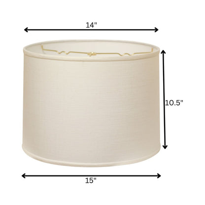 15" White Throwback Drum Linen Lampshade