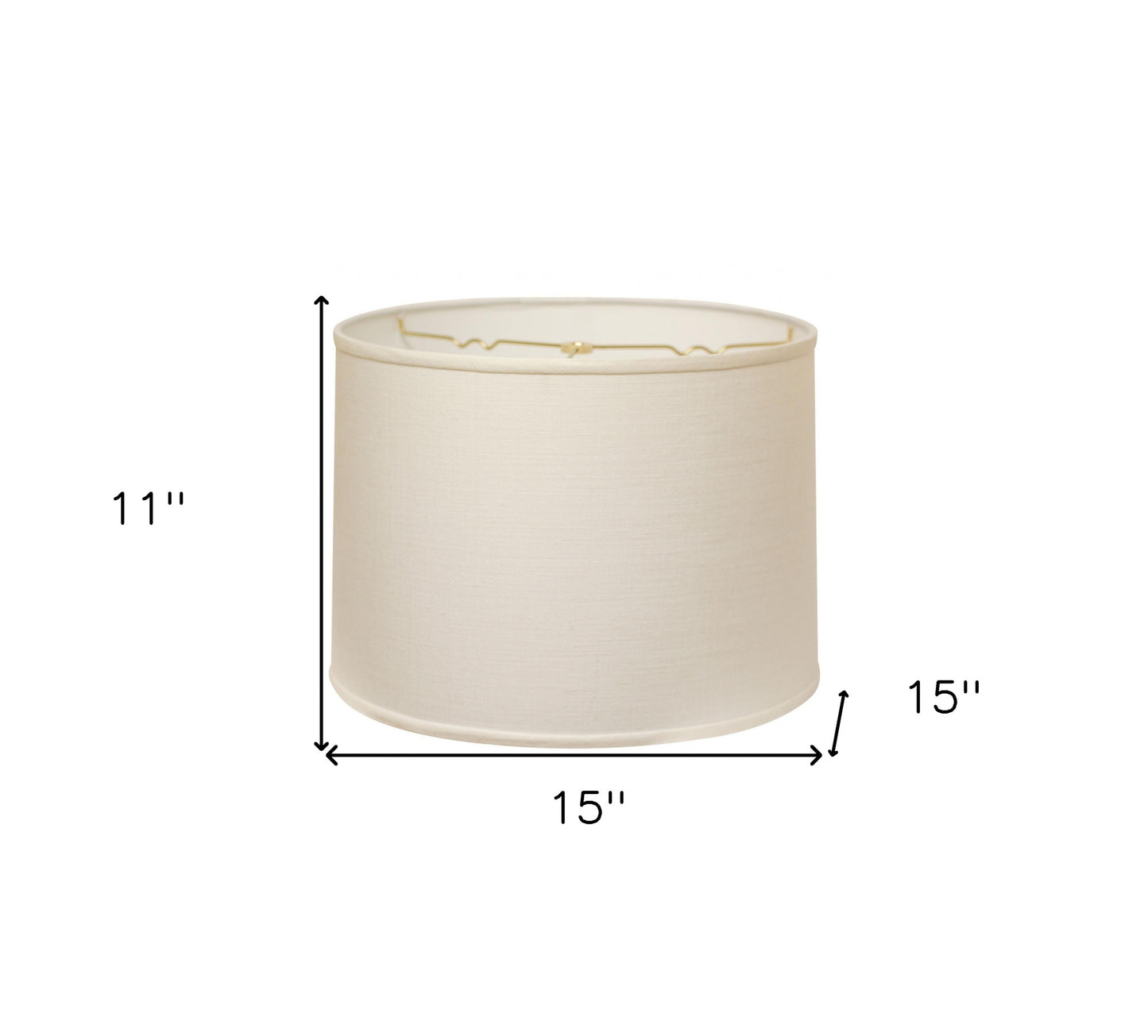 15" White Throwback Drum Linen Lampshade