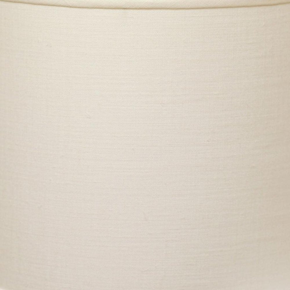15" White Throwback Drum Linen Lampshade