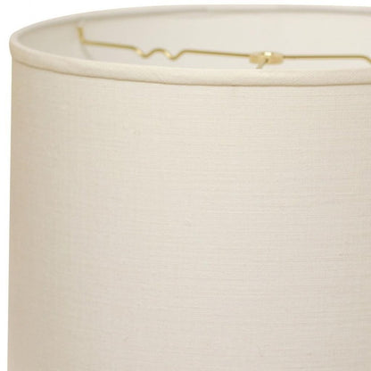 15" White Throwback Drum Linen Lampshade