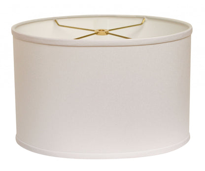 12" White Throwback Oval No Slub Lampshade