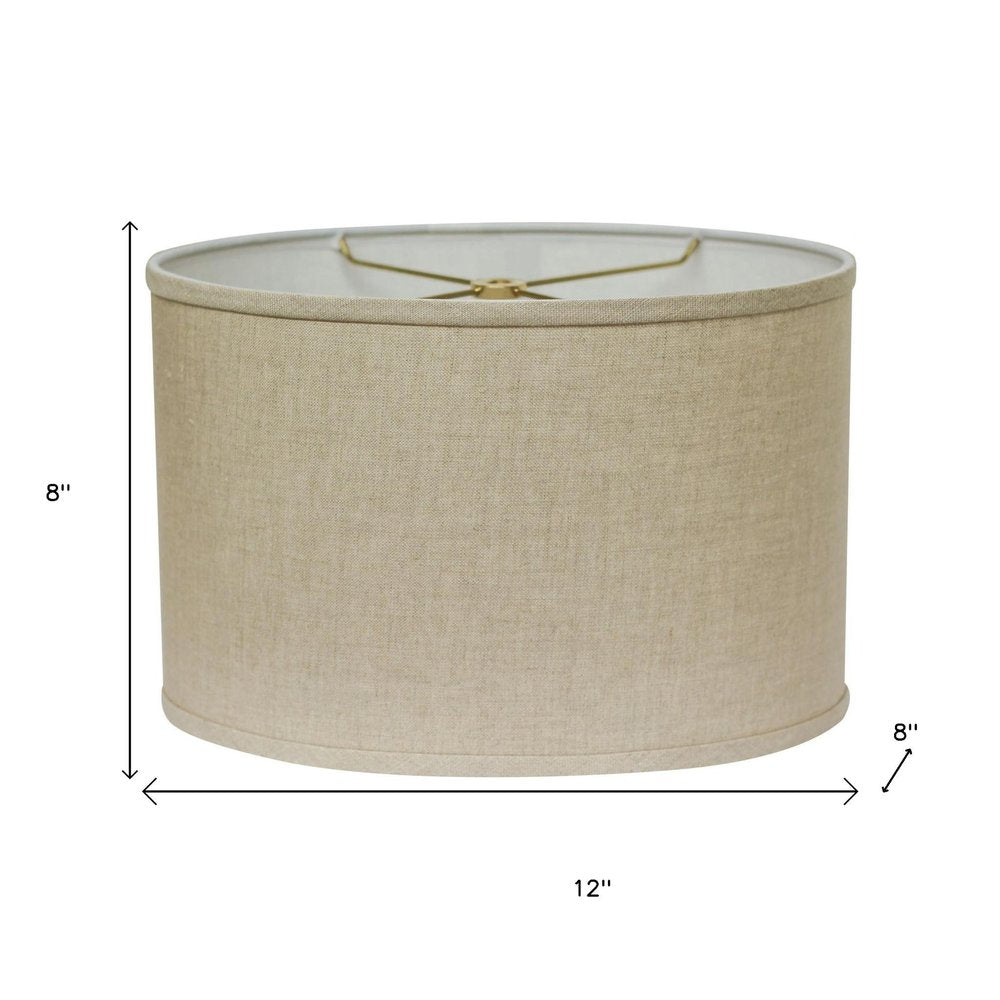 Dark Brown Linen Oval Lamp Shade
